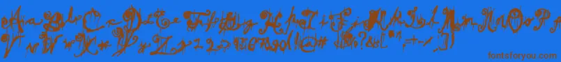 DarkTheater Font – Brown Fonts on Blue Background