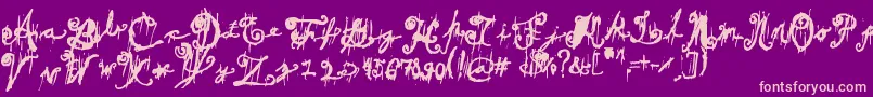 DarkTheater Font – Pink Fonts on Purple Background