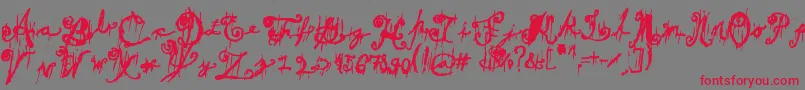 Fonte DarkTheater – fontes vermelhas em um fundo cinza