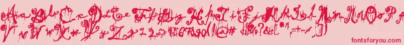 DarkTheater Font – Red Fonts on Pink Background