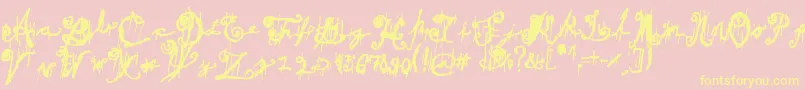 DarkTheater Font – Yellow Fonts on Pink Background