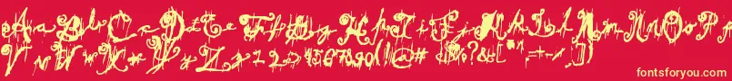 DarkTheater Font – Yellow Fonts on Red Background
