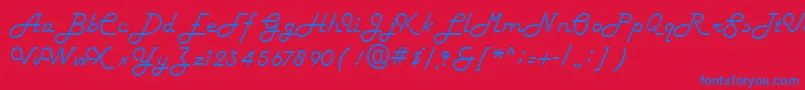 Fifties Font – Blue Fonts on Red Background