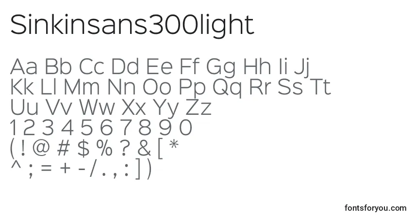 Schriftart Sinkinsans300light – Alphabet, Zahlen, spezielle Symbole