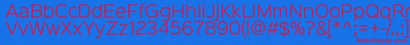 Sinkinsans300light Font – Red Fonts on Blue Background