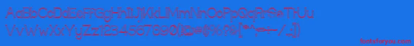 TechnicallyInsaneOutline Font – Red Fonts on Blue Background