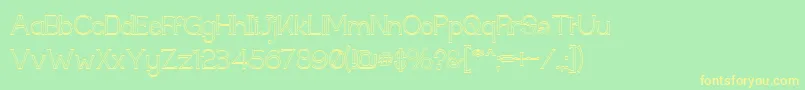 TechnicallyInsaneOutline Font – Yellow Fonts on Green Background