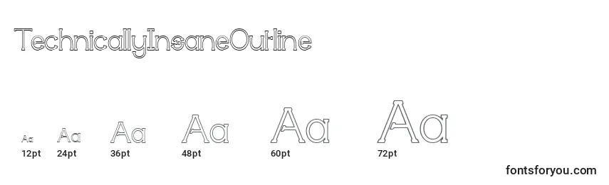 TechnicallyInsaneOutline Font Sizes