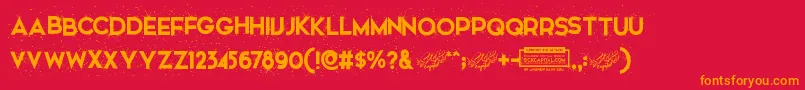 SnowinterFreeForPersonalUse Font – Orange Fonts on Red Background