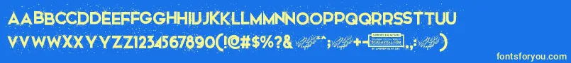 SnowinterFreeForPersonalUse Font – Yellow Fonts on Blue Background