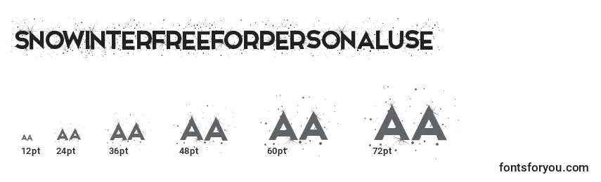 Размеры шрифта SnowinterFreeForPersonalUse (86902)