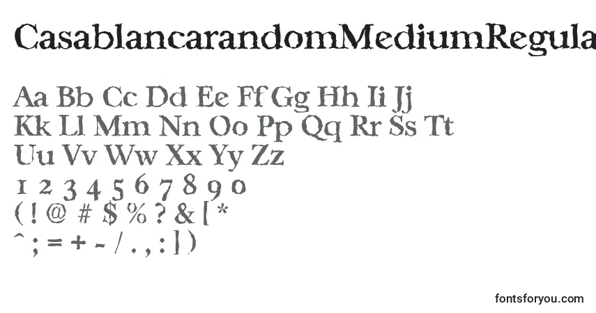 CasablancarandomMediumRegular-fontti – aakkoset, numerot, erikoismerkit