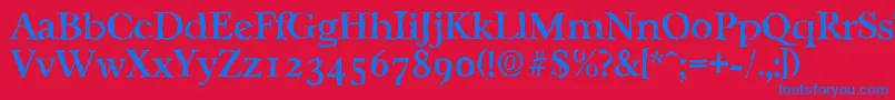 フォントCasablancarandomMediumRegular – 赤い背景に青い文字