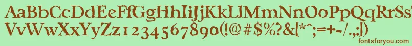 CasablancarandomMediumRegular Font – Brown Fonts on Green Background