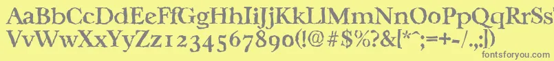 フォントCasablancarandomMediumRegular – 黄色の背景に灰色の文字