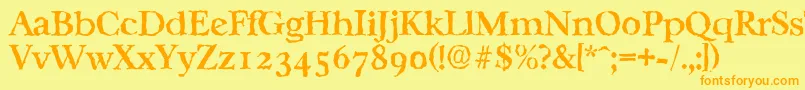 CasablancarandomMediumRegular Font – Orange Fonts on Yellow Background