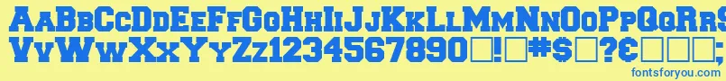 Freshman Font – Blue Fonts on Yellow Background