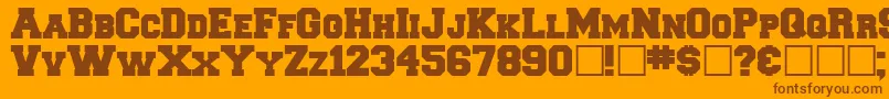 Freshman Font – Brown Fonts on Orange Background
