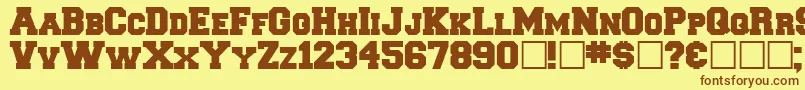 Freshman Font – Brown Fonts on Yellow Background