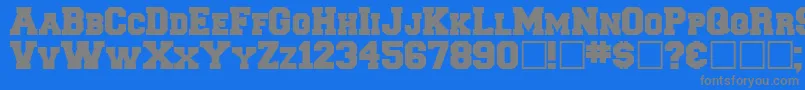 Freshman Font – Gray Fonts on Blue Background