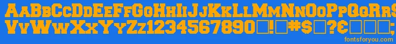 Freshman Font – Orange Fonts on Blue Background