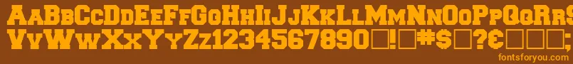 Freshman Font – Orange Fonts on Brown Background