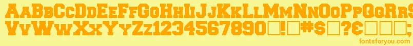 Freshman Font – Orange Fonts on Yellow Background