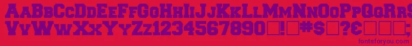 Freshman Font – Purple Fonts on Red Background