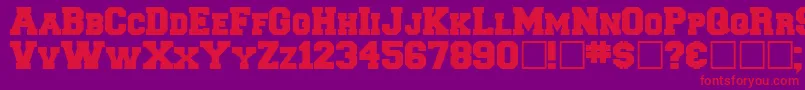 Freshman Font – Red Fonts on Purple Background