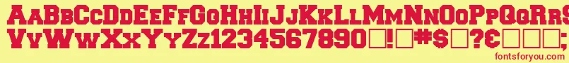 Freshman Font – Red Fonts on Yellow Background