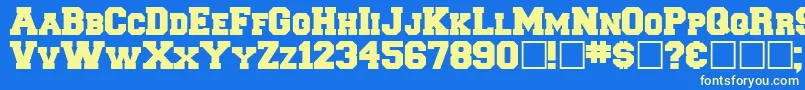 Freshman Font – Yellow Fonts on Blue Background