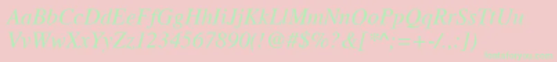 GielBoldItalic Font – Green Fonts on Pink Background