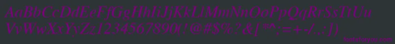 Weitere Informationen zur GielBoldItalic-Schriftart GielBoldItalic-Schriftart – Violette Schriften auf schwarzem Hintergrund