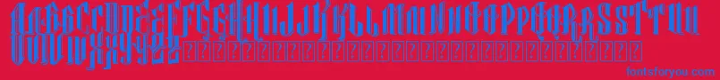 VtksClassicalHit-fontti – siniset fontit punaisella taustalla