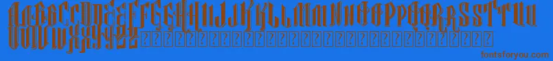 VtksClassicalHit Font – Brown Fonts on Blue Background