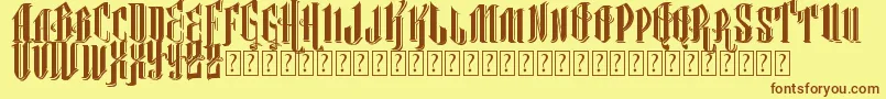 VtksClassicalHit-fontti – ruskeat fontit keltaisella taustalla
