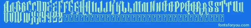 VtksClassicalHit Font – Green Fonts on Blue Background