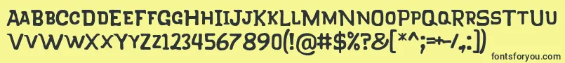 KlapjoRegular Font – Black Fonts on Yellow Background