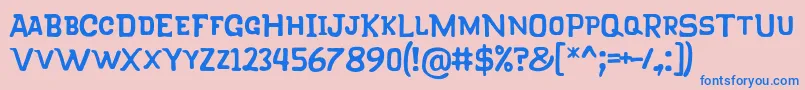 KlapjoRegular Font – Blue Fonts on Pink Background