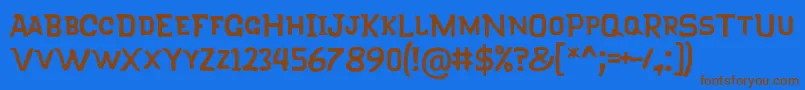 KlapjoRegular Font – Brown Fonts on Blue Background