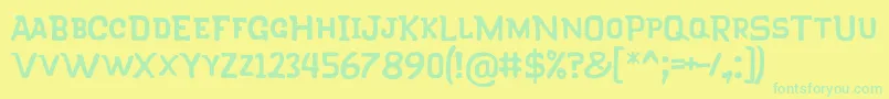 More about KlapjoRegular Font KlapjoRegular Font – Green Fonts on Yellow Background