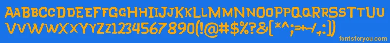 KlapjoRegular Font – Orange Fonts on Blue Background