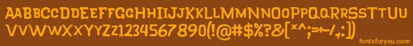 KlapjoRegular Font – Orange Fonts on Brown Background