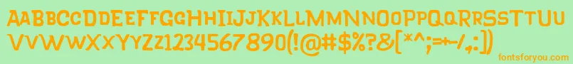 KlapjoRegular Font – Orange Fonts on Green Background