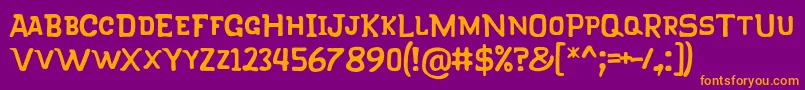 KlapjoRegular Font – Orange Fonts on Purple Background