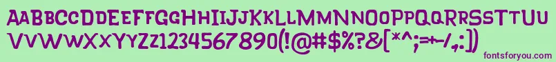 KlapjoRegular Font – Purple Fonts on Green Background