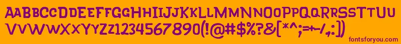 KlapjoRegular Font – Purple Fonts on Orange Background