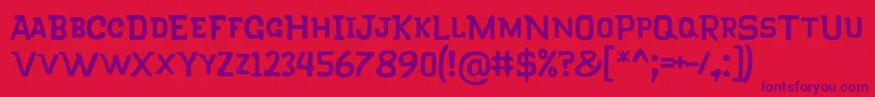 KlapjoRegular Font – Purple Fonts on Red Background