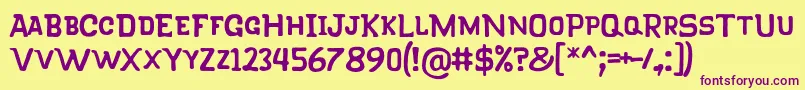 KlapjoRegular Font – Purple Fonts on Yellow Background