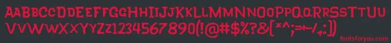 フォントKlapjoRegular – 黒い背景に赤い文字